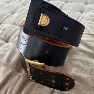 Vintage Jay Pee Black Leather Men's Police/ Military Belt size 40